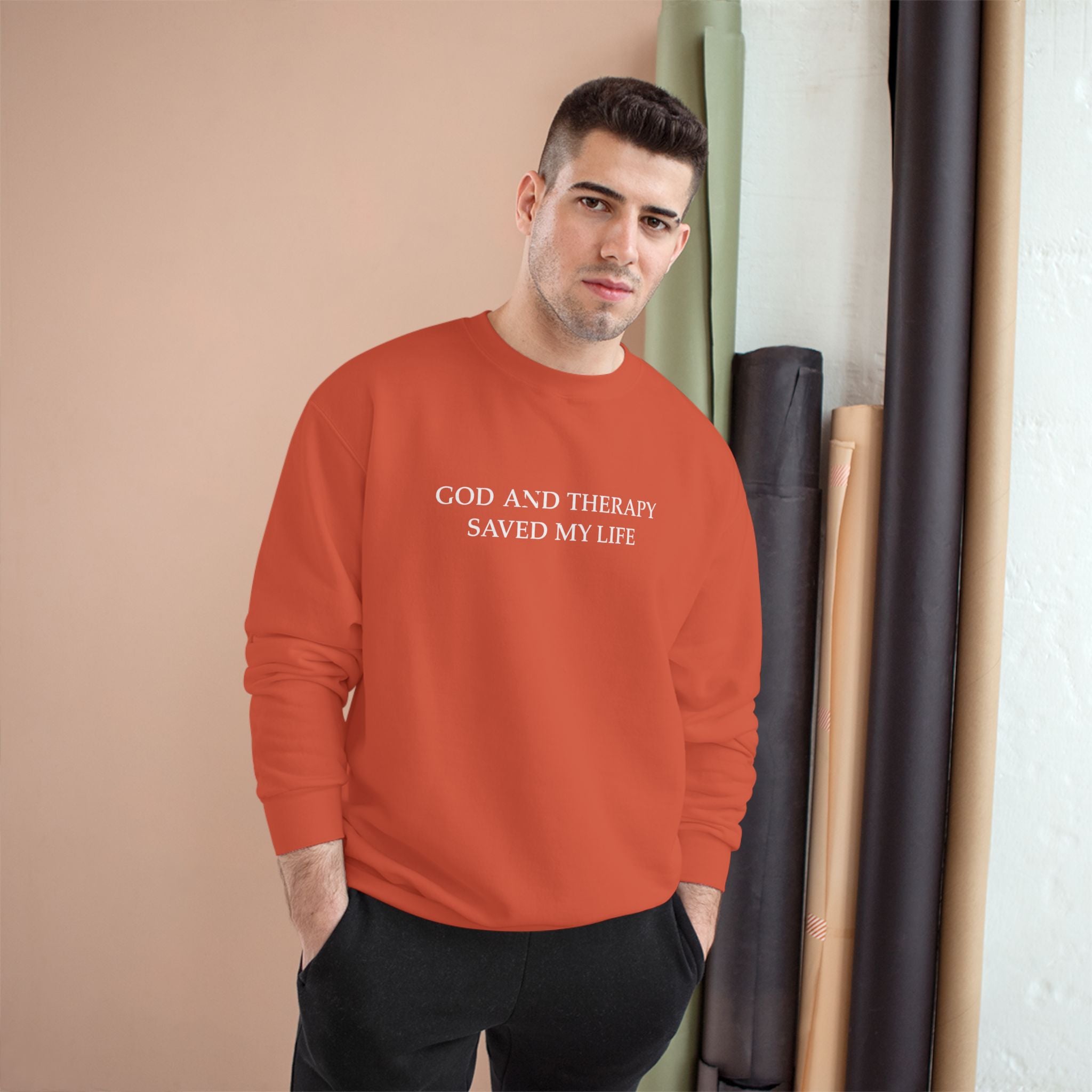 God and Therapy Saved My Life Champion Edition Sweatshirt